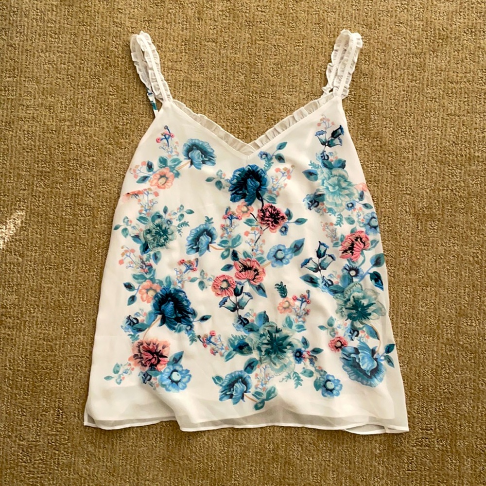 White House Black Market WHBM floral camisole